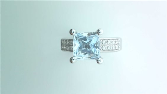 Ringe Sommer Dame Anello Acquamarina in Weißgold Acquamarina 1.65 Ct ACQ CT 1.65 DIA CT 0.20 DNG - ACQ CT 1.65 DIA CT 0.20 DNG